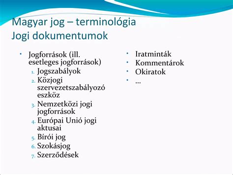 Jogi dokumentumok
