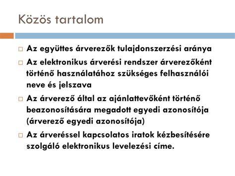 Elektronikus Árverési Rendszer szabályai