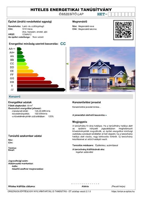 Energetikai tanúsítvány és megtakarítási potenciál diagram