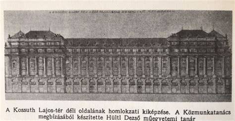 Kossuth tér déli homlokzat terve (Hültl-féle homlokzat)