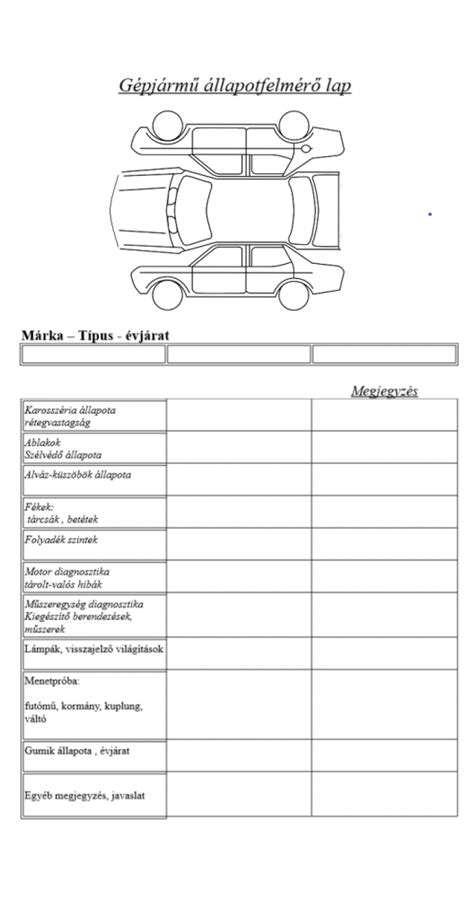 autó állapotfelmérés