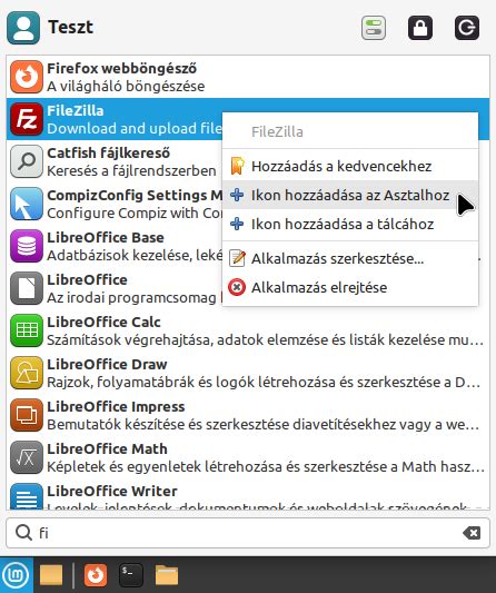 Felhasználói felület a telepített alkalmazások listájával és eltávolítási opciókkal