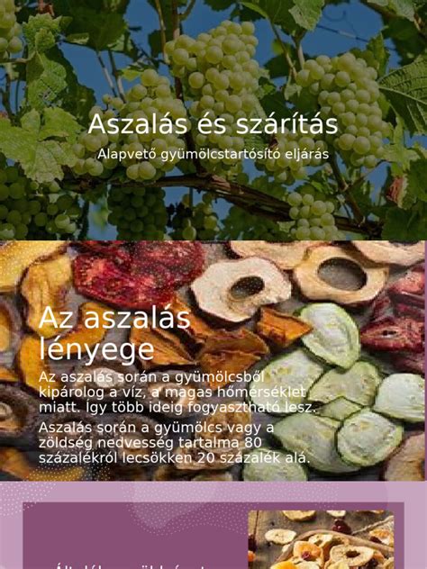 Aszalás folyamata