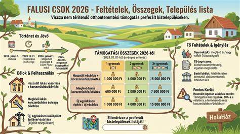 Infografika: Falusi CSOK feltételek és összegek