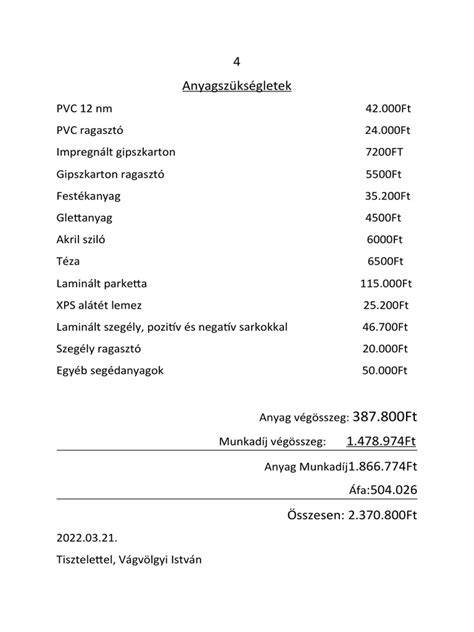 Árajánlat lépései
