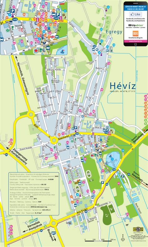 Térkép Hévíz Tófürdő és Petőfi utca elhelyezkedéséről