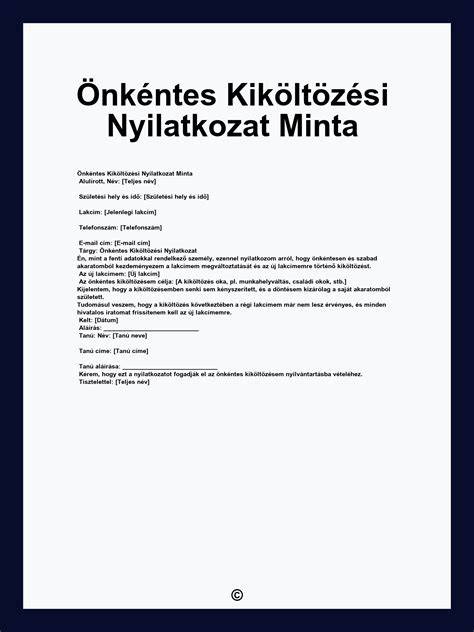 Kiköltözési nyilatkozat folyamatábra és jogi keretek