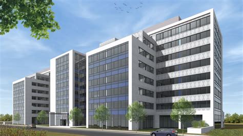 Az Office Garden irodapark épületeinek látképe