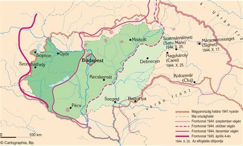 Térkép a második világháború magyarországi hadszíntereiről