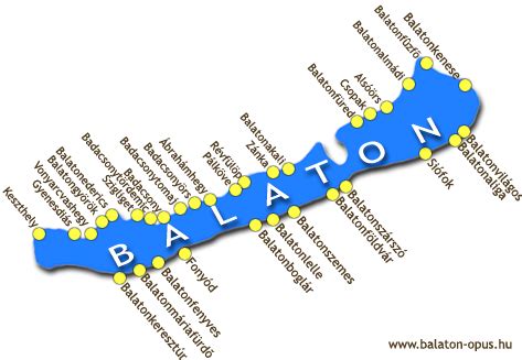 Balaton északi parti szállásokról szóló térkép
