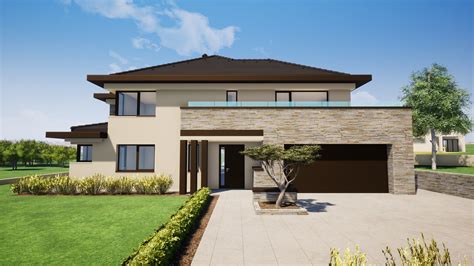 modern családi ház homlokzata