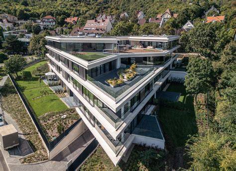 Farkasrét Residence panoráma és építészeti részletek vizuális ábrája