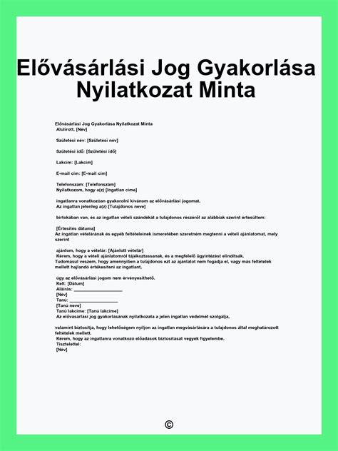 Elővásárlási jog gyakorlása