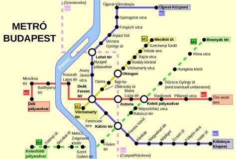 Infografika: Budapest metróvonalak és megállók kapcsolatai