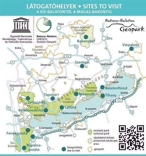 Térkép a Balaton-felvidék főbb látnivalóival