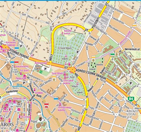 Sopron térkép a Faller Jenő utca jelölésével