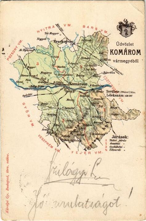 17. századi Komárom vármegye térképe
