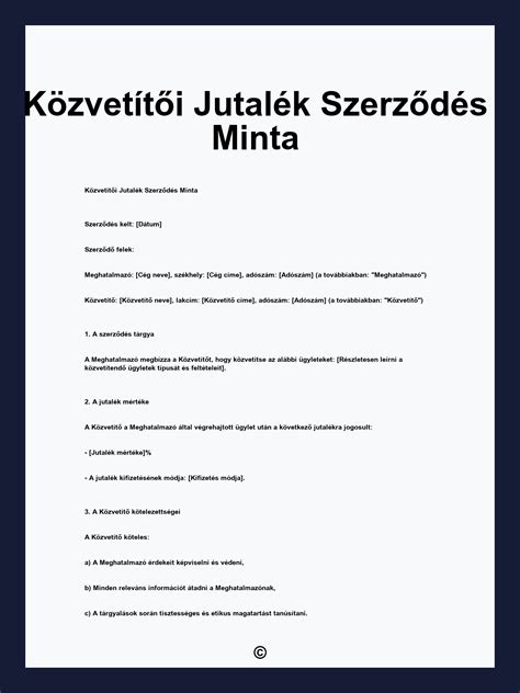 Ingatlanközvetítői jutalék táblázat