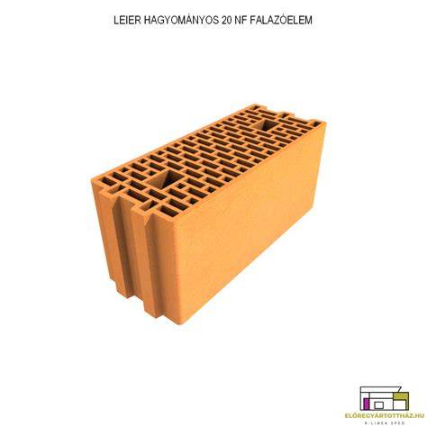 Leiertherm falazóelemek és általános tégla tulajdonságai infographic