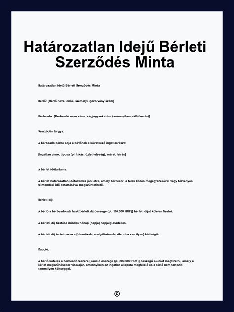 bérleti szerződés minta