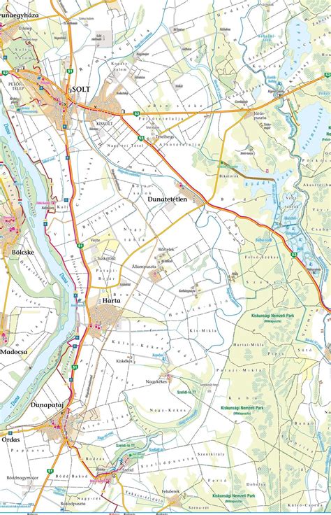 Dunaföldvár térképe a kiemelt ipari övezetekkel