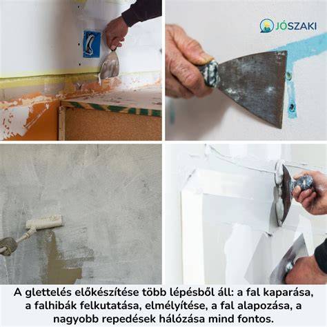 hézagkitöltés és glettelés folyamata