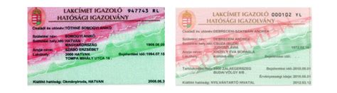 Lakcímkártya és hivatalos dokumentumok
