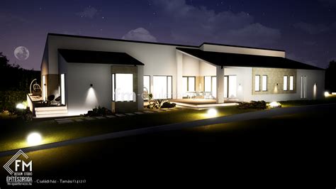 Látványterv egy modern családi házról Badacsonytördemicen