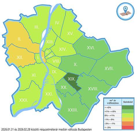 Chart: Négyzetméterárak Budapesten és megyeszékhelyeken