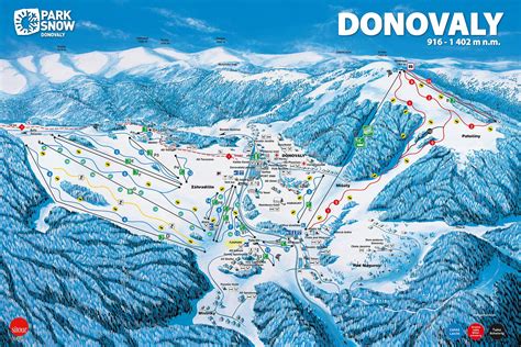 Donovaly turisztikai és ingatlanpiaci áttekintő térkép: Donovaly környéki települések és sípályák
