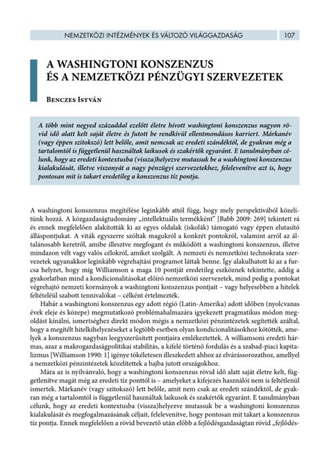 A washingtoni konszenzus hatása a posztkommunista országokra