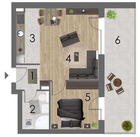 Alaprajz egy tipikus apartmanról a Napsugár Lakóparkban