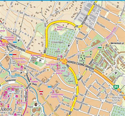 Map: Sopron központjának környéke és a Fő utca 119. helye