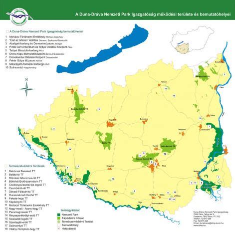 Térkép a Duna Dráva Nemzeti Park és a vendégház elhelyezkedéséről