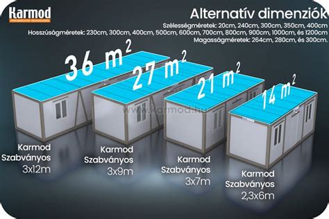 14,4 méteres konténerház hossz