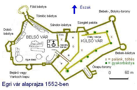 Egri vár alaprajza
