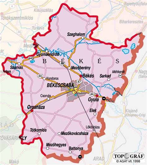 Térkép Békés megye ingatlanokkal