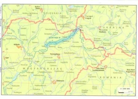 Térkép az Öreg-Túr és a Felső-Tisza vízitúra útvonaláról