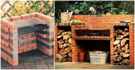Saját építésű kerti grill téglából és samott téglából