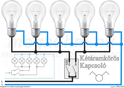 kapcsolási rajz kétáramkörös kapcsolóval