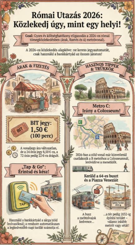 Infografika: Róma főbb városrészei és látnivalói áttekintése