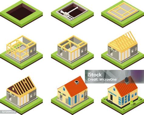 Különböző építési fázisok illusztrációja
