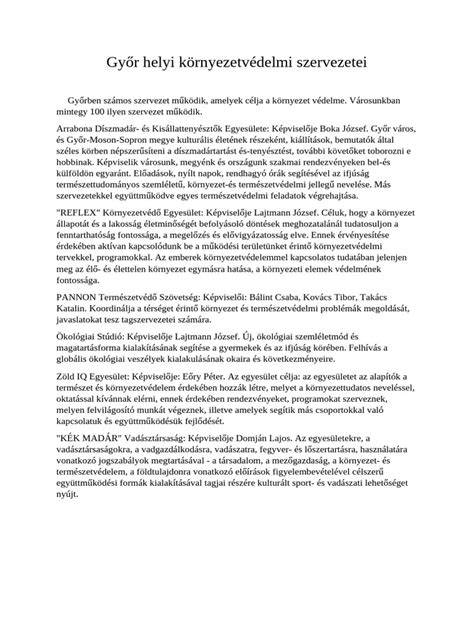 Helyi környezetvédelmi intézkedések 2012-2015