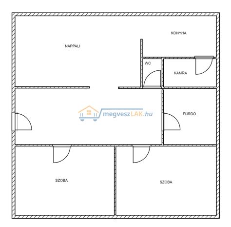 Kádár-kocka ház alaprajza