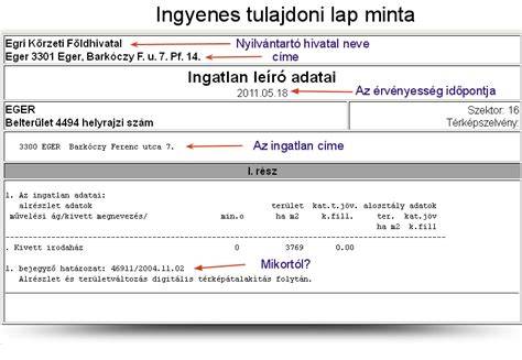 ingatlan tulajdoni lap III. oldal példa
