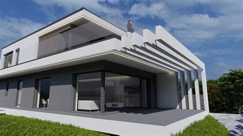 modern családi ház napelemekkel