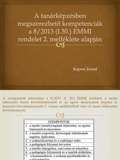 Kompetenciák mátrixa a tanárképzésben