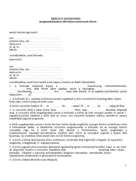 Bérleti szerződés alapelvei