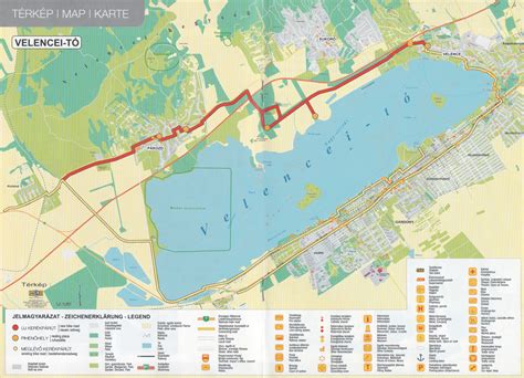 Térkép a Velencei-tó településeivel