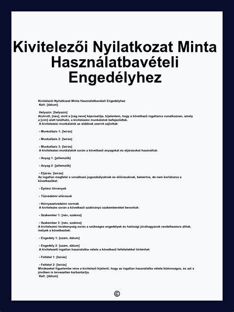 Infografika: Használatba vételi engedély folyamatának lépései